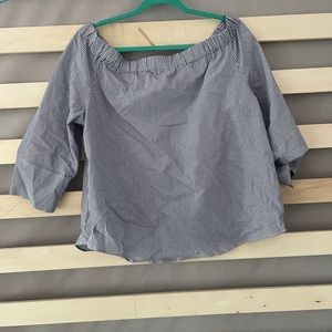 Zac and Rachel White and Blue Striped Long Sleeved Blouse